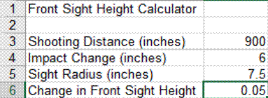 Front Sight Height Calculator